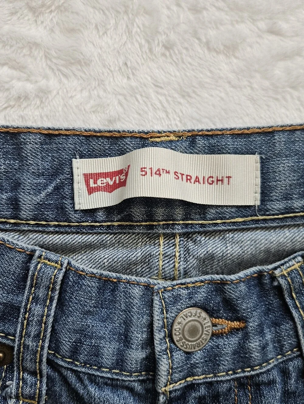 Levi's 514 Straight Blue Denim Jeans Mens 28 X 28 / Boys 16 Reg